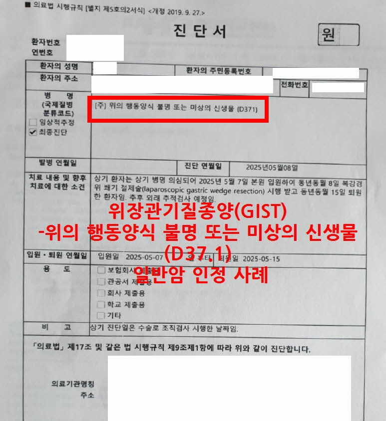 위장관기질종양(GIST-위의 행동양식 불명 또는 미상의 신생물(D37.1)), 일반